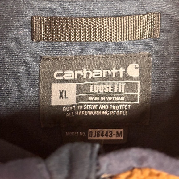 Carhartt Relaxed Fit 1/4 Zip Camo Brown Sherpa Fleece Pullover Jacket Sz XL - Picture 5 of 9